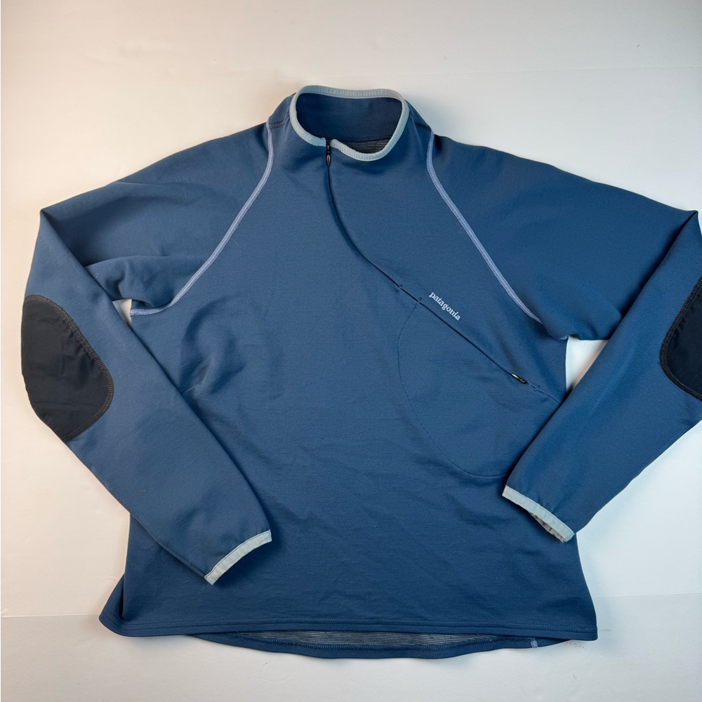 Patagonia Blue long sleeve Pullover Sweatshirt Wool blend size large